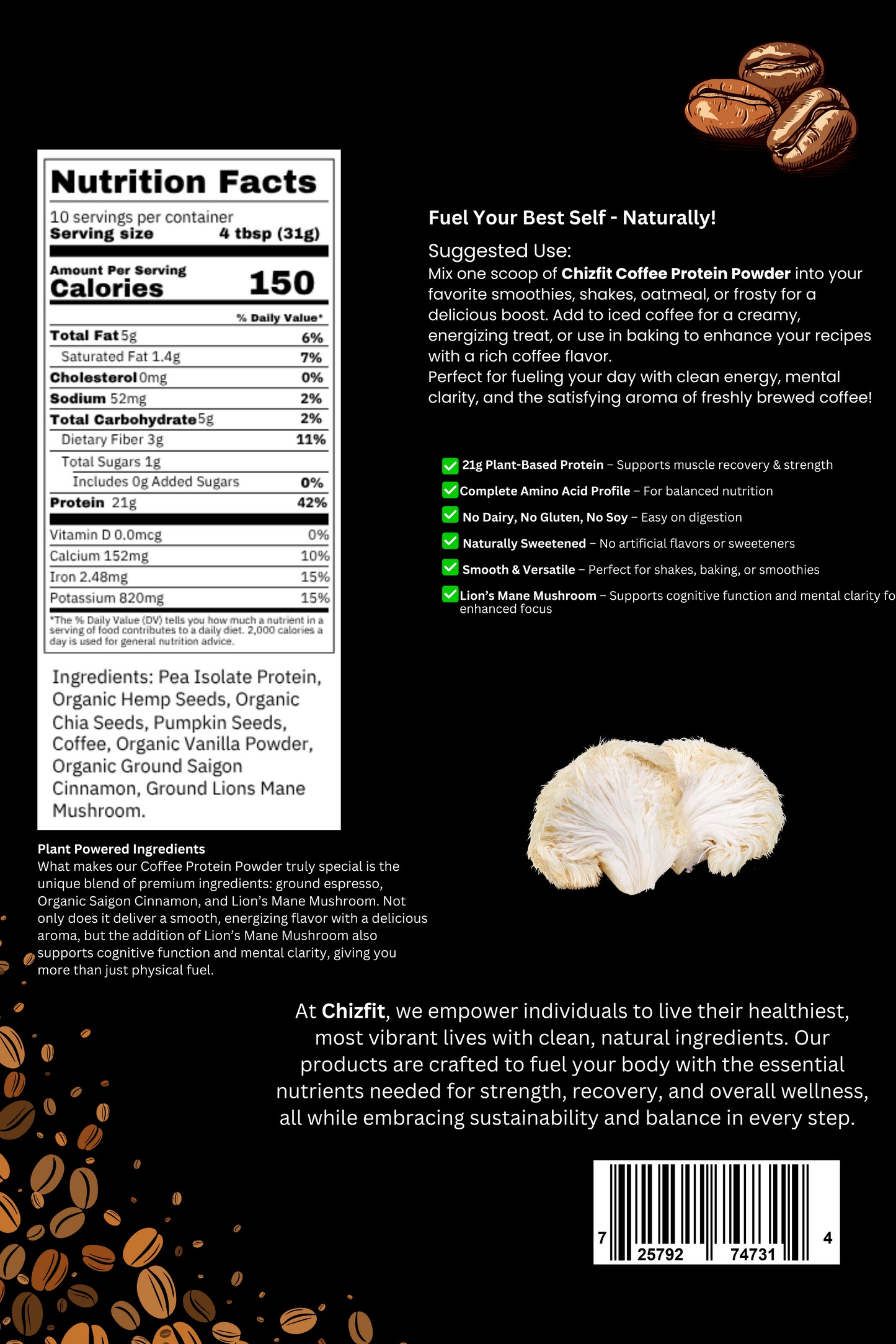Chizfit Coffee Plant-Based Protein Bundle (3 Bags)