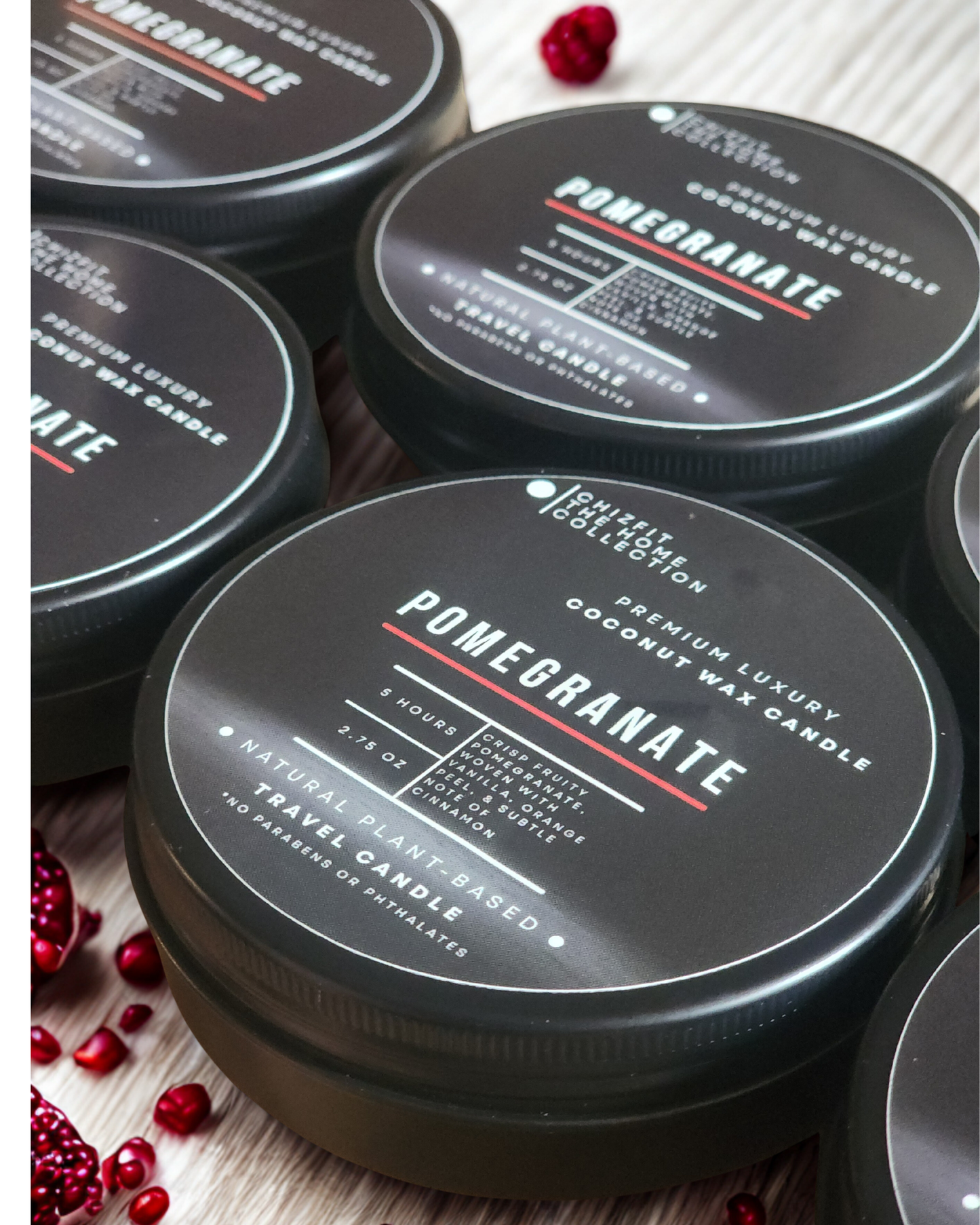 Premium Coconut Wax Travel Candle – Pomegranate